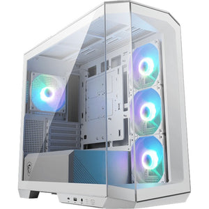 Msi mag pano m100r pz midi tower behuizing (wit | 1x usb-a | 1x usb-c | rgb | tempered glass)