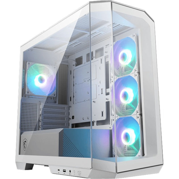 Load image into Gallery viewer, Msi mag pano m100r pz midi tower behuizing (wit | 1x usb-a | 1x usb-c | rgb | tempered glass)
