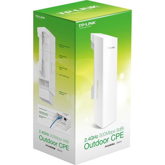 Tp-link cpe210 - 2.4ghz 300mbps 9dbi outdoor cpe access point (wit)