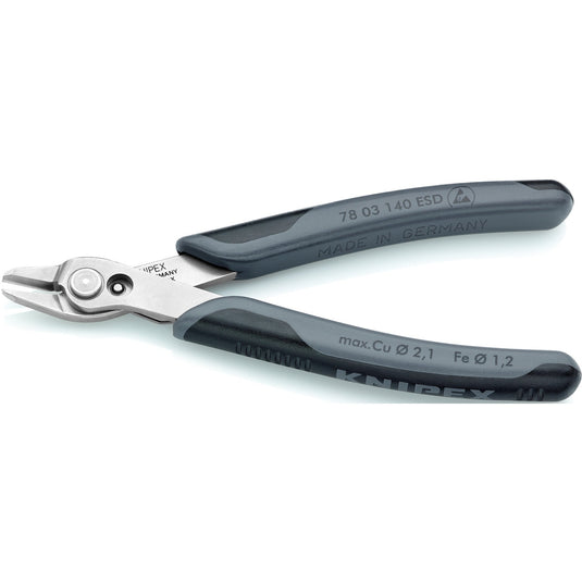 Knipex electronic super knips xl esd 78 03 140 esd elektronica-tang (grijs)