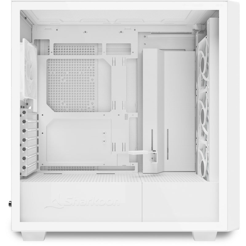 Load image into Gallery viewer, Sharkoon rebel c70g rgb midi tower behuizing (wit houtkleur | 2x usb-a | 1x usb-c | rgb | tempered glass)
