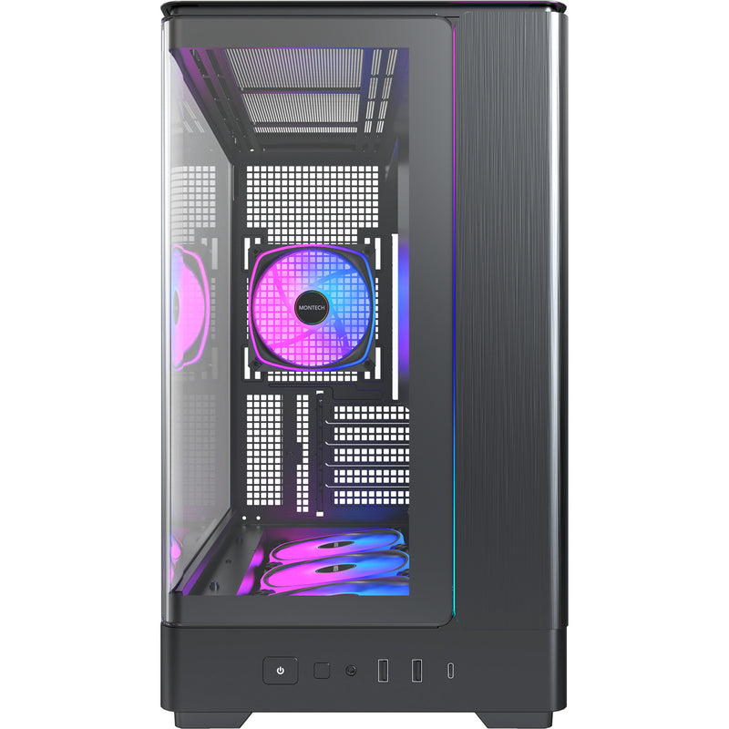 Load image into Gallery viewer, Montech king 15 pro midi tower behuizing (zwart | 2x usb-a | 1x usb-c | rgb | window)
