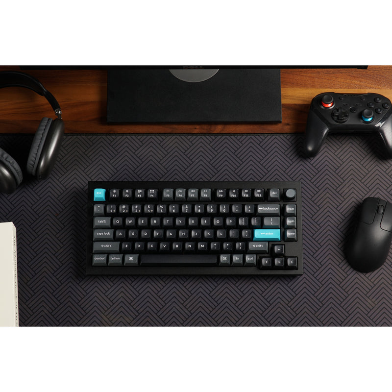 Load image into Gallery viewer, Keychron q1 ultra-m3 8k wireless custom mechanical keyboard (zwart, us lay-out (qwerty), silk pom brown, 75%, rgb, hot swap, 8k, 2.4 ghz | bluetooth 5.2 | usb-c)
