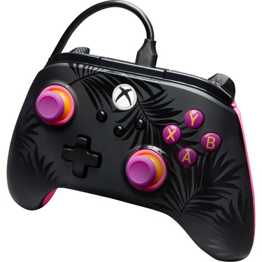 Powera advantage plus bedrade controller voor xbox series x|s - palmbomen in maanlicht (roze, xbox series x|s, xbox one, pc)