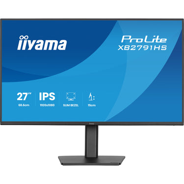 Iiyama prolite xb2791hs-b1 27 monitor (zwart (mat), 120 hz, hdmi, displayport, audio)