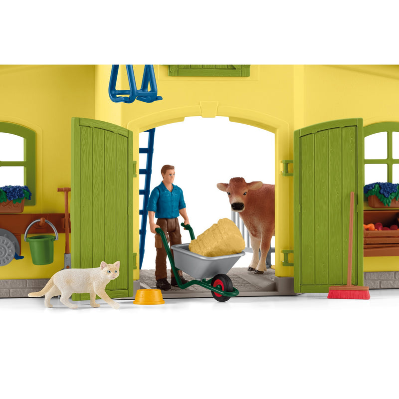 Load image into Gallery viewer, Schleich farm world - grote stal, geel speelfiguur
