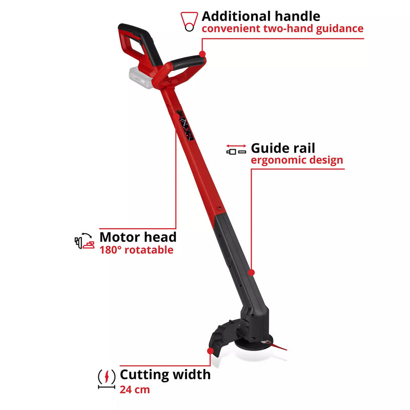 Load image into Gallery viewer, Einhell accu grastrimmer gc-ct 18 2411 li p-solo (rood zwart, accu en oplader niet inbegrepen)
