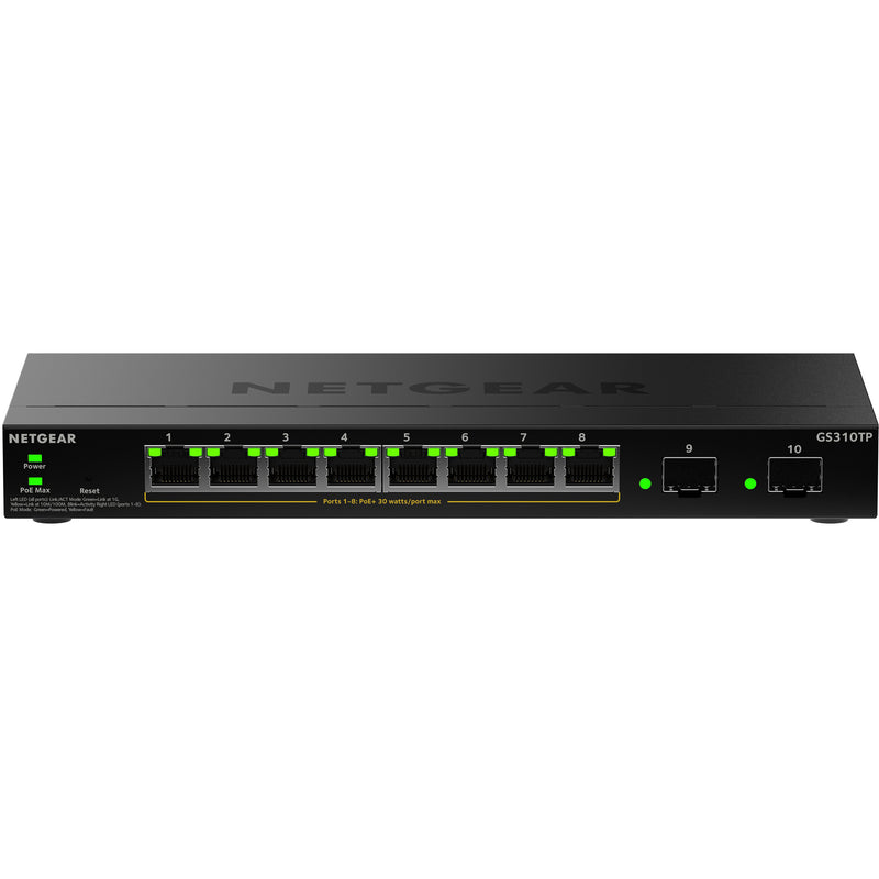 Load image into Gallery viewer, Netgear gs310tpv2 switch (zwart, 55w poe budget)
