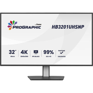 Iiyama prographic hb3201uhsnp-b1 31.5 4k uhd monitor (zwart (mat), hdmi, displayport, usb-c, audio)