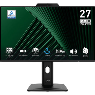 Msi pro mp272pmg 27 monitor (zwart, hdmi, displayport, vga, 2x usb-a, usb-b, 120 hz)