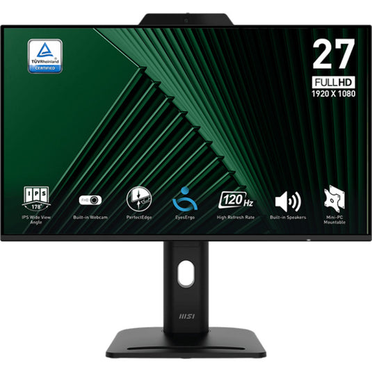 Msi pro mp272pmg 27 monitor (zwart, hdmi, displayport, vga, 2x usb-a, usb-b, 120 hz)