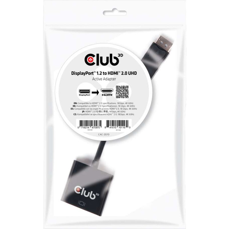 Load image into Gallery viewer, Club 3d displayport 1.2 > hdmi 2.0 uhd active adapter (zwart)
