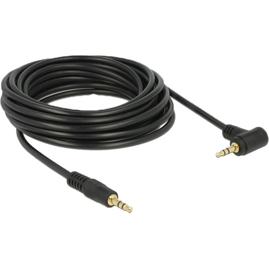 Delock 3,5 mm naar 3,5 mm 90° kabel (zwart, 5 meter)