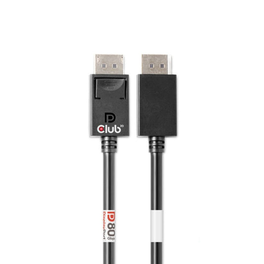 Club 3d displayport 2.1 vesa dp80 gecertificeerde kabel male-male (zwart, 1,6 meter, 8k 240hz, 10k 60hz, 80gbps)