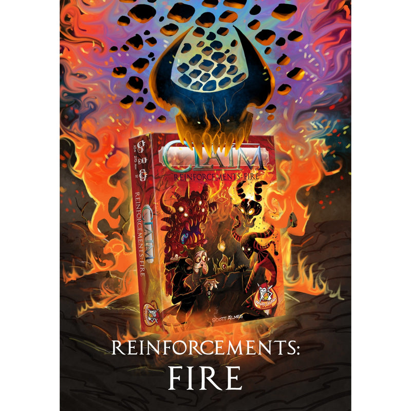 Load image into Gallery viewer, White goblin games claim reinforcements: fire kaartspel (nederlands, uitbreiding, 2 spelers, 25 minuten, vanaf 10 jaar)
