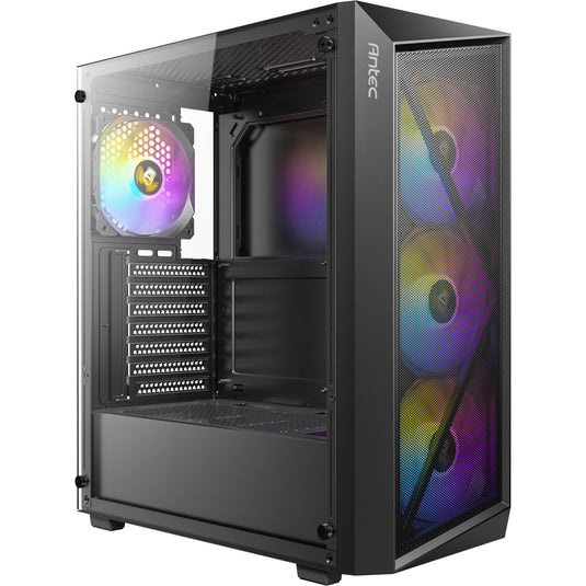 Antec ax67 argb midi tower behuizing (zwart | 3x usb-a | tempered glass)