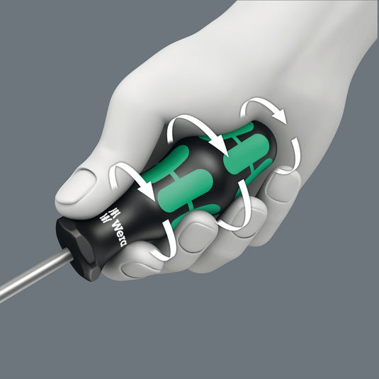 Wera schroevendraaierset 334 335 6 kraftform plus, lasertip met rek (zwart groen, 6-delig)