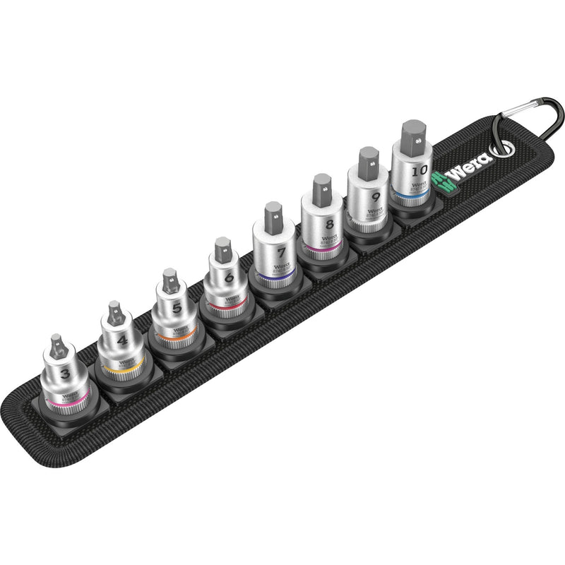 Load image into Gallery viewer, Wera belt b 2 zyklop binnenzeskant bitdoppen set, 3 8 , 8‑delig dopsleutel (zwart zilver, met vasthoudfunctie)
