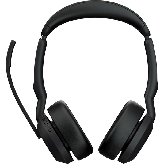 Jabra evolve2 55, incl. oplaadstandaard on-ear headset (zwart, stereo, uc, usb-a, link380a)