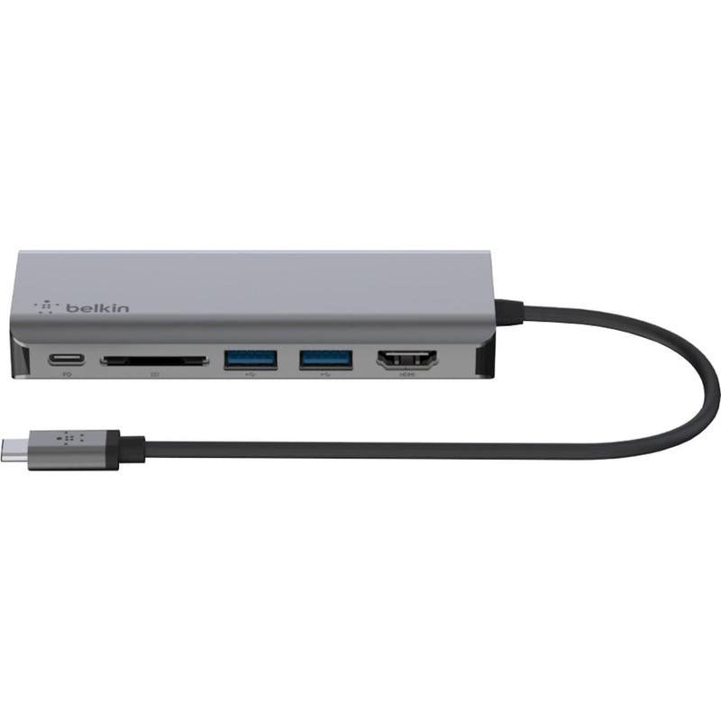 Load image into Gallery viewer, Belkin connect meerpoorts 6-in-1 usb-c hub dockingstation (zilver)
