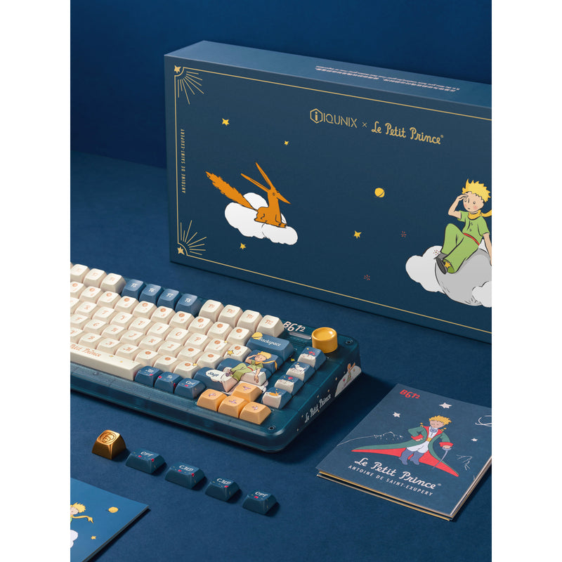 Load image into Gallery viewer, Iqunix zx75 sky encounter wireless mechanical keyboard (blauw, us lay-out (qwerty), gateron red, 75%, rgb leds, hot-swappable, double-shot pbt, 2.4ghz | bluetooth 5.1 | usb-c)
