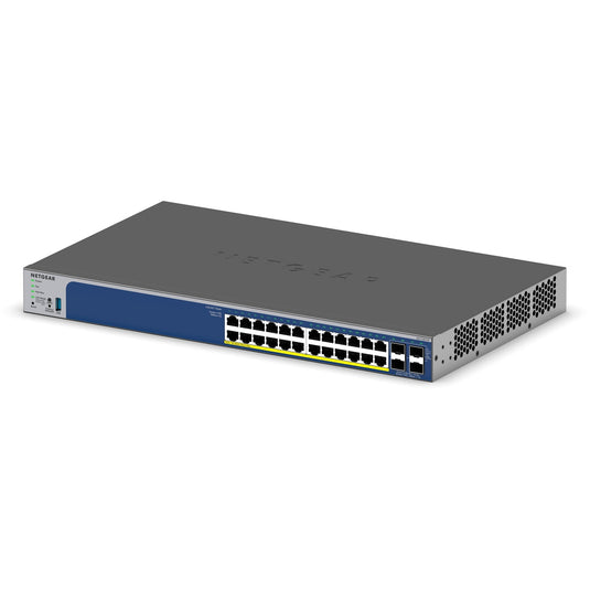 Netgear 24-poorts gigabit poe+ smart switch met 4 sfp+ poorten (grijs, 10g,smart managed)