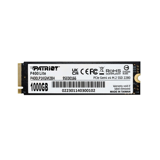 Patriot p400 lite 1 tb ssd (zwart wit, pcie 4.0 x4, nvme 1.4, m.2 2280)