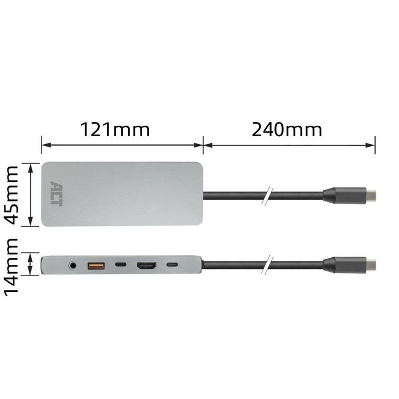 Load image into Gallery viewer, Act connectivity usb-c 4k 8k 60hz dockingstation (grijs)
