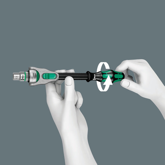 Wera 8100 sc 4 zyklop speed ratelset gereedschapsset (zwart groen, 38-delig, snelheidsratel met draaibare kop)