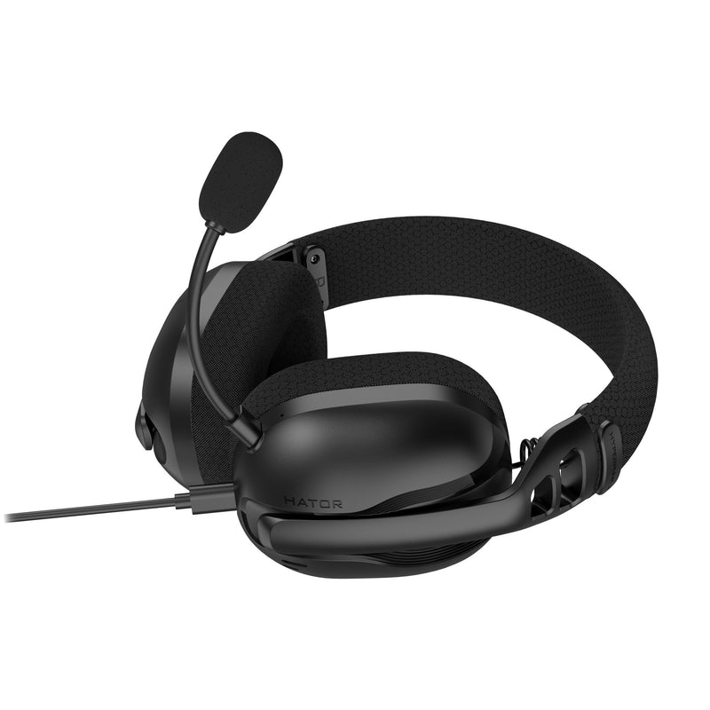ギャラリービューアに画像をロードする, Hator hyperpunk 3 usb over-ear gaming headset (zwart, virtual 7.1 surround sound, usb-a usb-c bluetooth)
