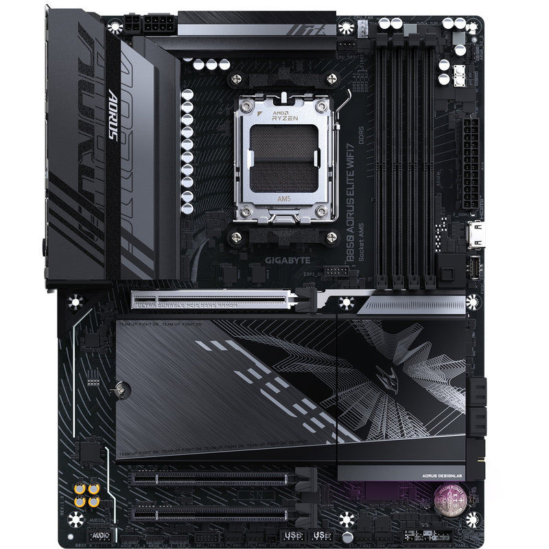 Chargez l'image dans la visionneuse de la galerie, Gigabyte b850 aorus elite wifi7 socket am5 moederbord (zwart, raid, 2,5gb-lan, wi-fi 7, bt, sound, atx)
