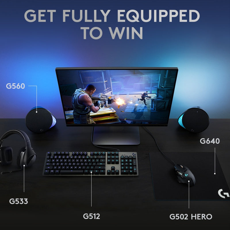 Load image into Gallery viewer, Logitech g512 carbon lightsync rgb mechanical gaming keyboard (zwart, us-international lay-out (qwerty), gx brown, 100%, rgb leds)
