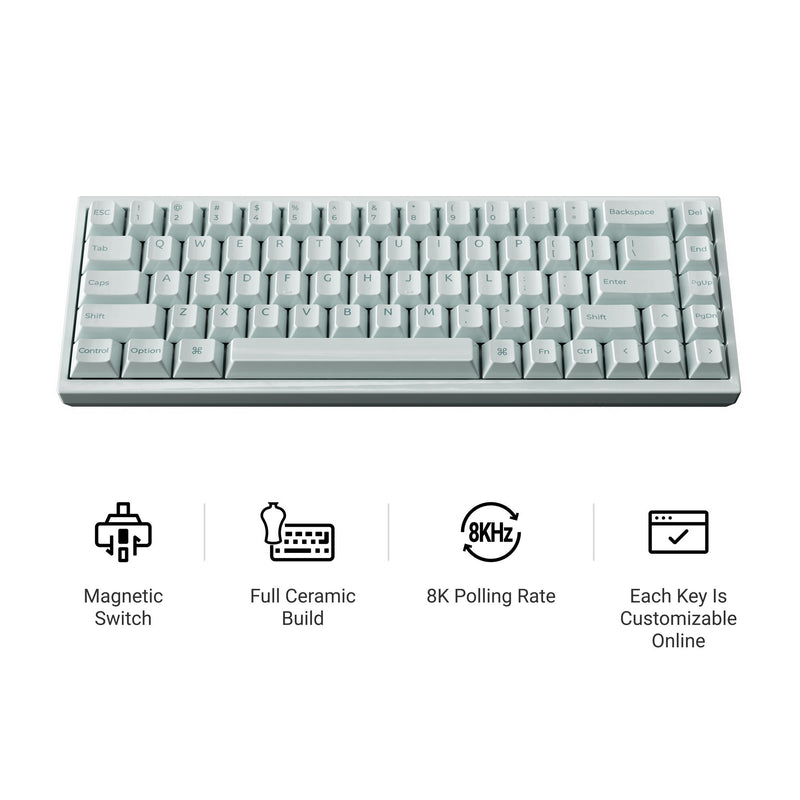 Load image into Gallery viewer, Keychron q16 he 8k magnetic switch keyboard (blauw, us lay-out (qwerty), ultra-fast lime, 65%, rgb, hot swap, 8k)
