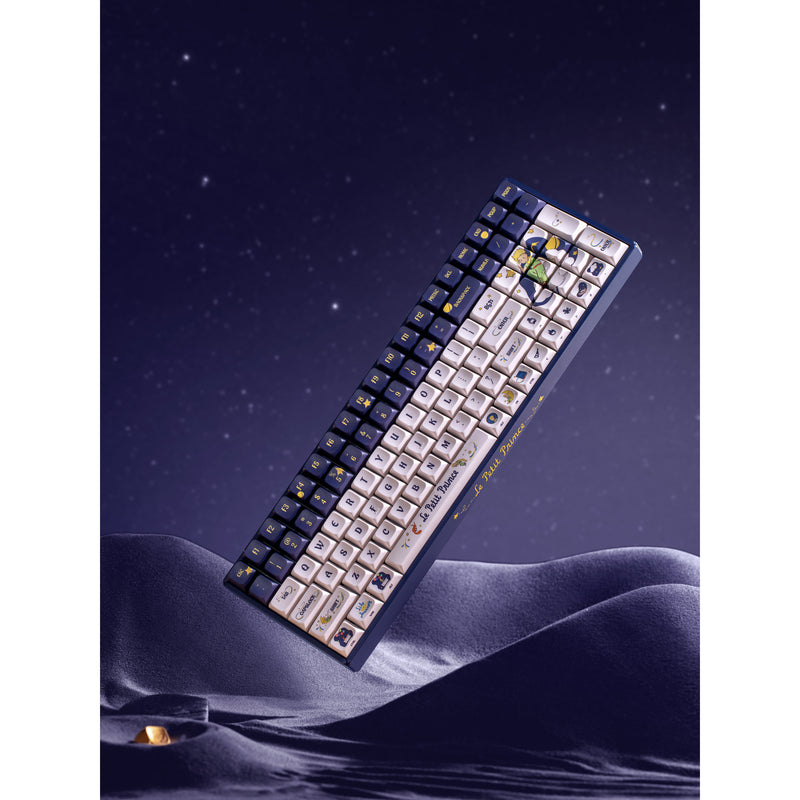 Load image into Gallery viewer, Iqunix f97 starry tryst rgb mechanisch gaming toetsenbord (donkerblauw, us lay-out (qwerty), iqunix silent rose, 96%, rgb leds, hot-swappable, pbt, 2.4ghz | bluetooth 5.1 | usb-c)
