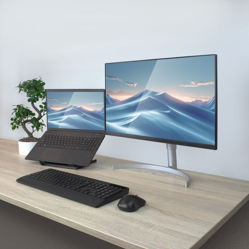 Load image into Gallery viewer, Act connectivity laptopstandaard, inklapbaar, hoogte verstelbaar in 5 standen (zwart)
