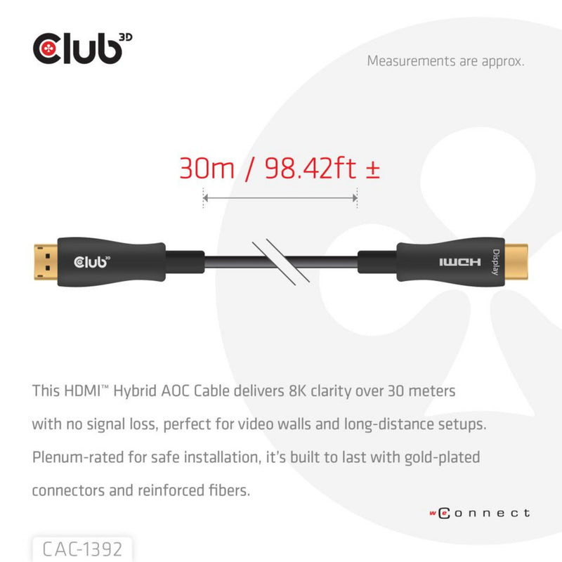 ギャラリービューアに画像をロードする, Club 3d hdmi hybride aoc kabel (zwart, 30 meter)
