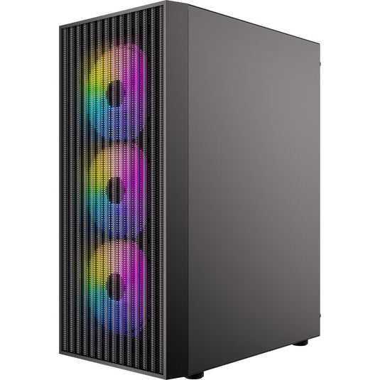 Antec ax27 rgb elite midi tower behuizing (zwart | 3x usb-a | tempered glass)