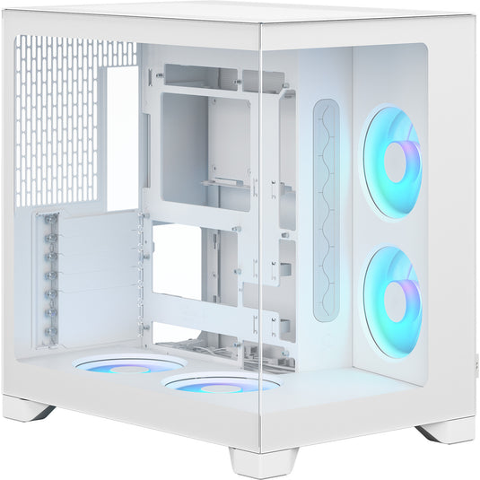 Fractal design pop 2 vision rgb midi tower behuizing (wit | 1x usb-a | 1x usb-c | rgb | tempered glass)