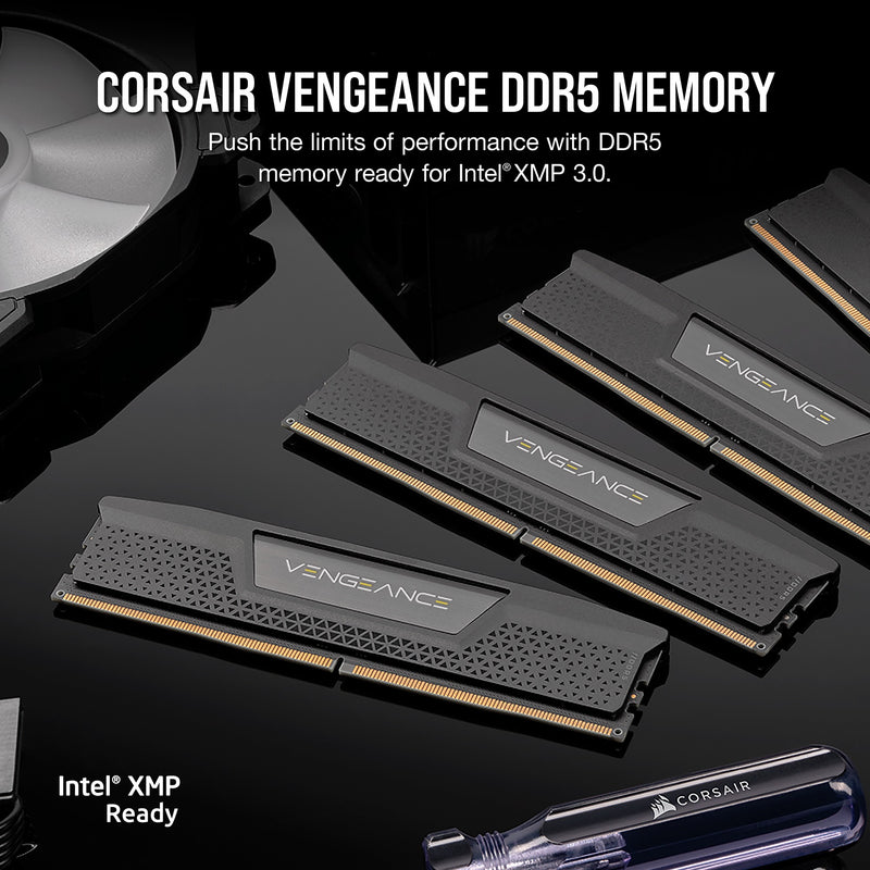 Load image into Gallery viewer, Corsair 32 gb ddr5-6000 kit werkgeheugen (zwart, cmk32gx5m2b6000c30, vengeance, xmp)
