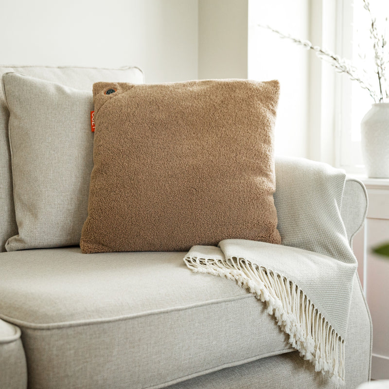 Load image into Gallery viewer, Cozy una woolly 45 x 45 cm draadloos warmtekussen (lichtbruin, powerbank 5000 mah)
