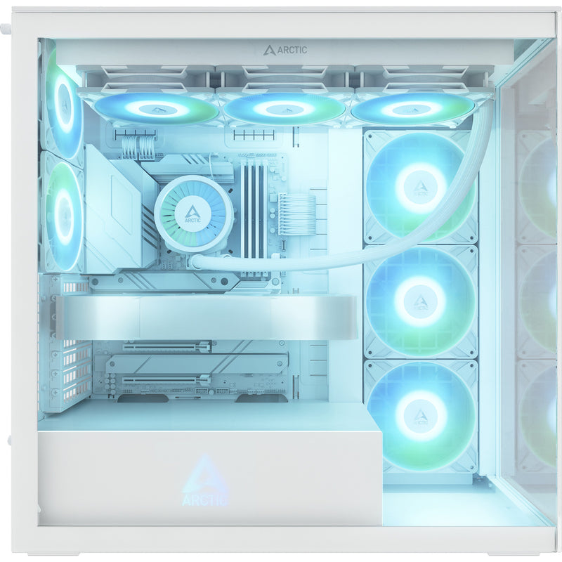 Load image into Gallery viewer, Arctic xtender vg midi tower behuizing (wit | 2x usb-a | 1x usb-c | rgb | tempered glass)
