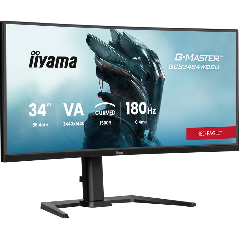Load image into Gallery viewer, Iiyama g-master red eagle gcb3484wqsu-b1 34 curved ultrawide gaming monitor (zwart, 2x hdmi, displayport, 2x usb-a, usb-b, 2x usb-c, 180 hz)

