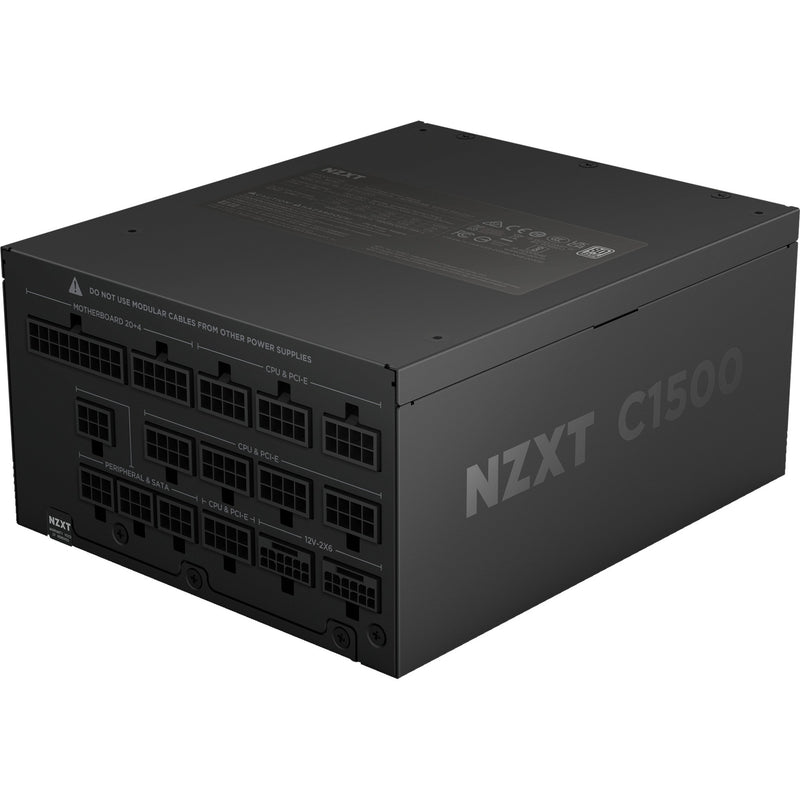 Load image into Gallery viewer, Nzxt c1500 platinum modulaire 1500 watt voeding (zwart, 2x 12v-2x6, 6x pcie)
