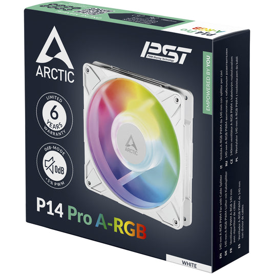 Arctic p14 pro a-rgb case fan (wit, 140 x 140 x 27 mm, pwm)