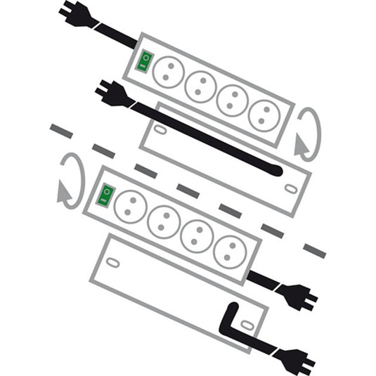 Brennenstuhl primera-tec comfort switch plus 19.500a stekkerdoos met overspanningsbeveiliging 7-voudig zwart 2m h05vv-f 3g1,5 2 permanent, 5 schakelbaar
