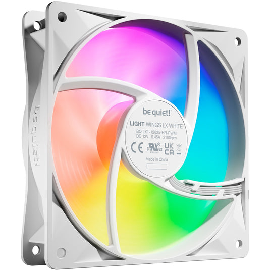 Be quiet! light wings lx pwm high-speed rgb case fans (wit, 3 stuks, 120 x 120 x 25 mm)