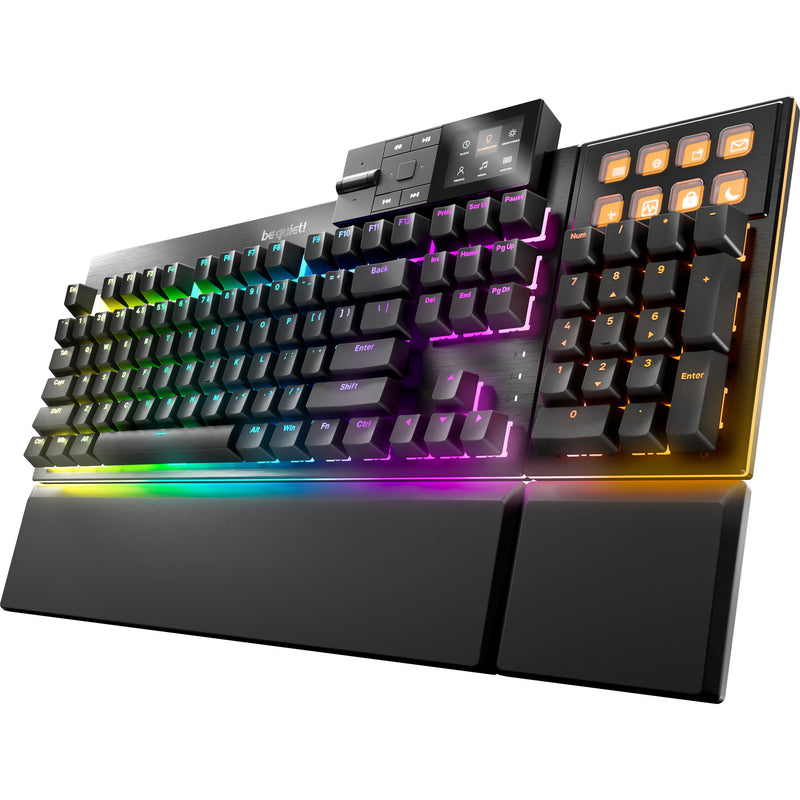 Afbeelding laden in galerijviewer, Be quiet! dark mount silent tactile rgb mechanisch gaming toetsenbord (zwart, us lay-out (qwerty), silent tactile, 100%, argb, pbt double-shot keycaps, media dock)
