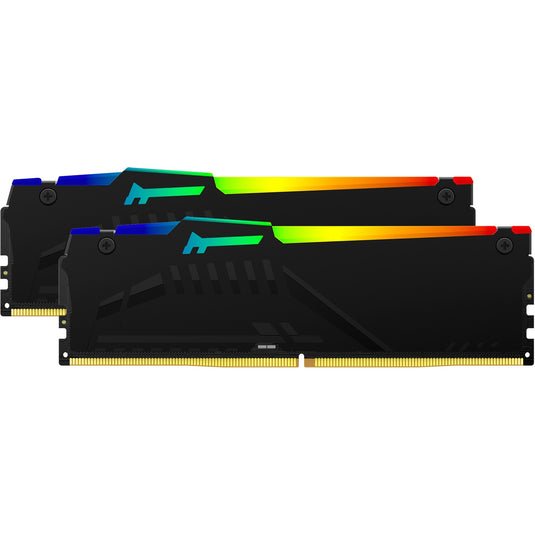 Kingston fury beast rgb 32 gb ddr5-5600 (2x 16 gb) werkgeheugen (zwart, kf556c36bbeak2-32, xmp 3.0, expo)