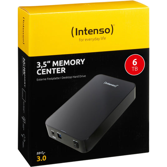 Intenso memory center 3,5 , 6 tb externe harde schijf (zwart, usb 3.0)