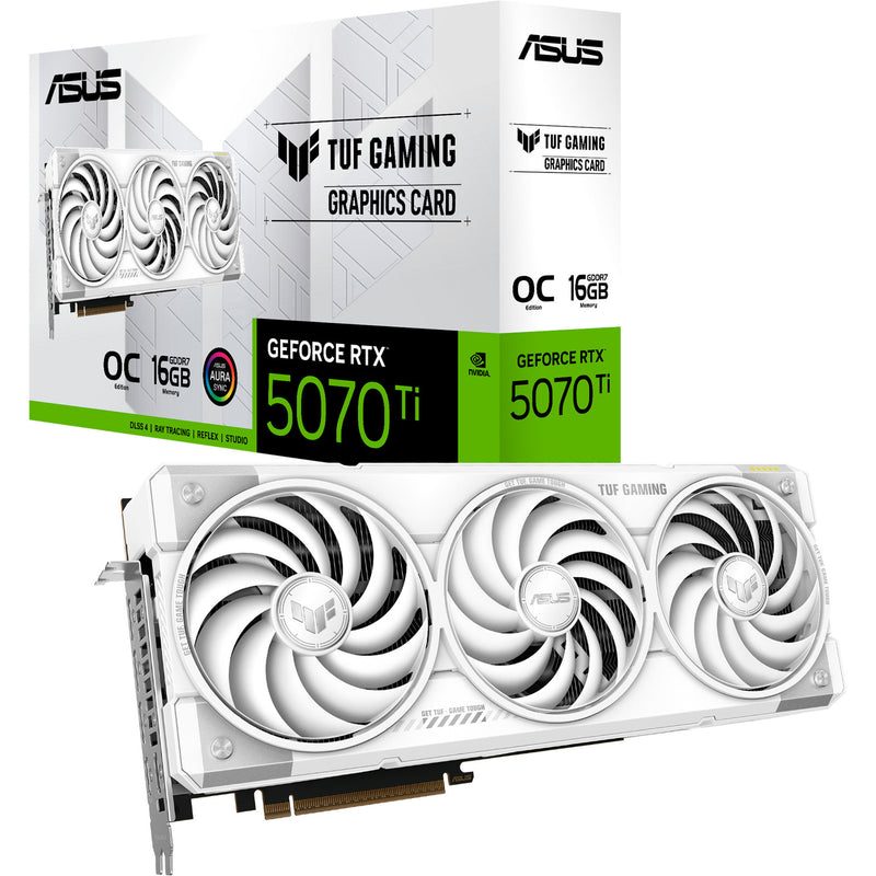 Afbeelding laden in galerijviewer, Asus tuf gaming geforce rtx 5070 ti oc white grafische kaart (wit, 3x displayport, 2x hdmi, dlss 4)

